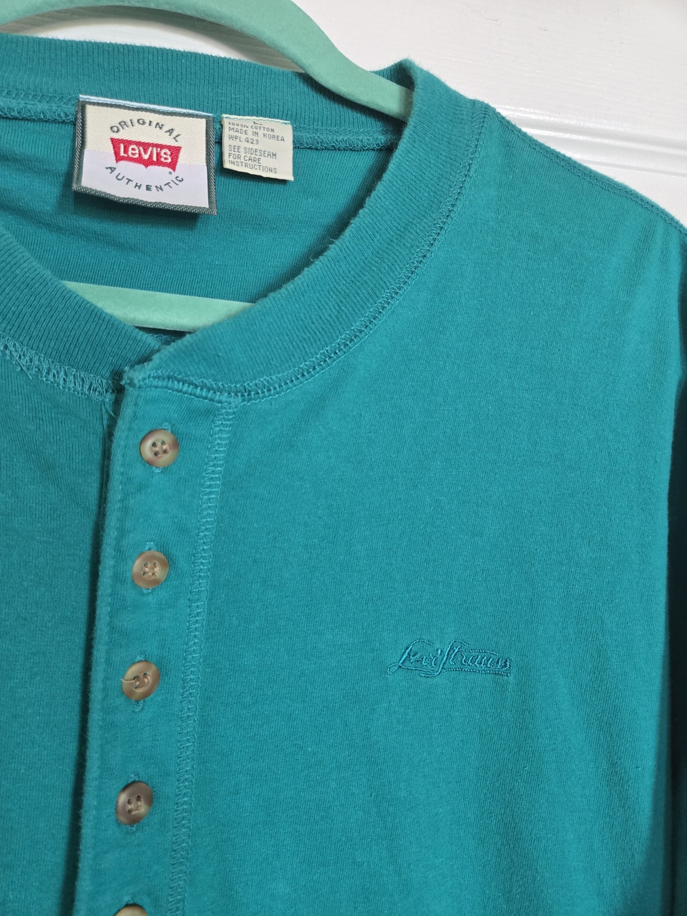 Levi's Men’s Teal Henley Sweater